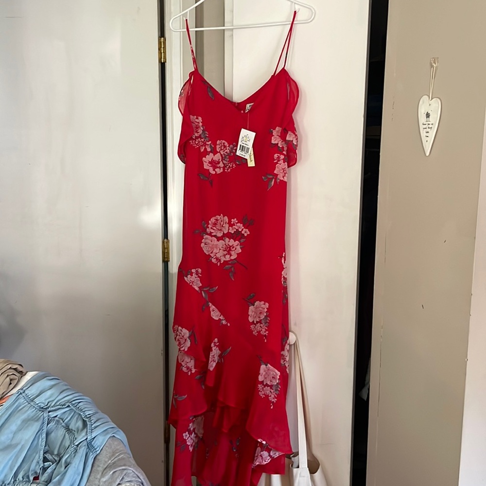 Red flower dress